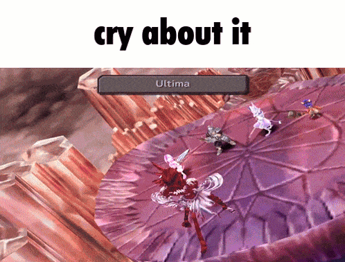 a screenshot of a video game with the words cry about it