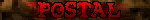 a blurry picture of the word postal in red