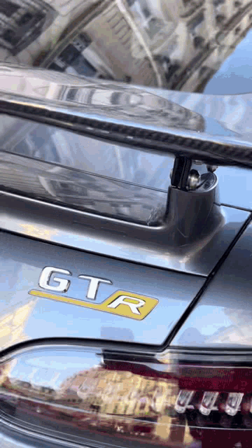 a close up of a car with the letters gtr on the side