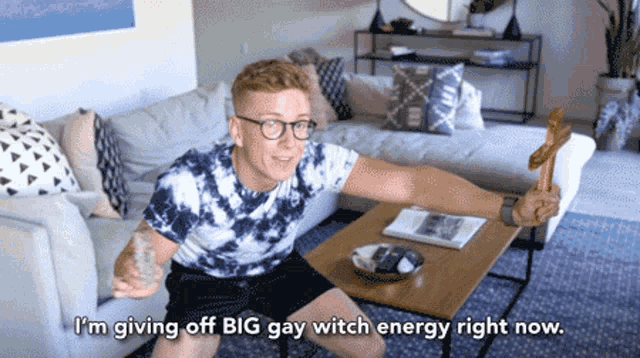Big Gay Witch Energy Vibes Ward Off Evil Spirit GIF - Big Gay Witch Energy Vibes Ward Off Evil Spirit Summoning GIFs