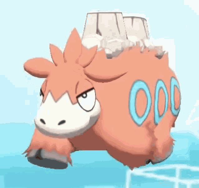a cartoon drawing of a donkey with the word odd painted on it .