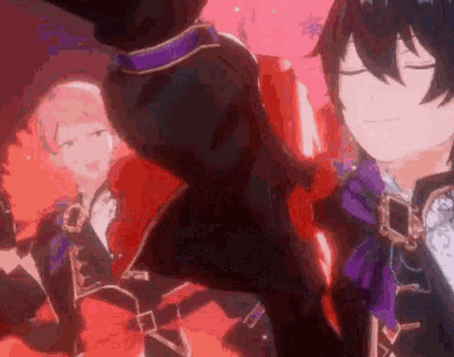 a group of anime characters are dancing in a video game .