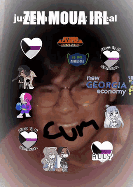 a poster that says juzen moua irl al on the top
