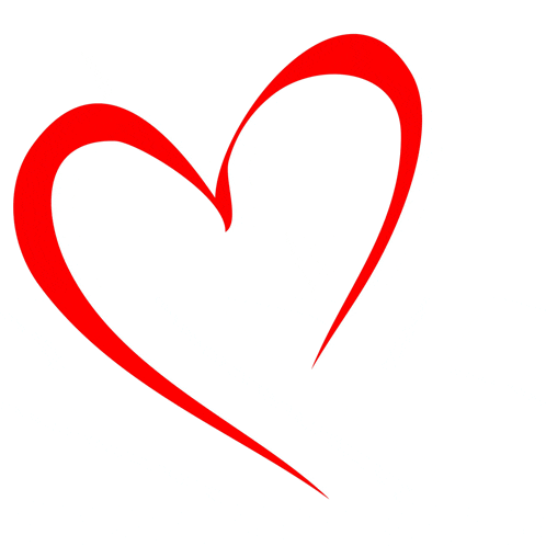 a red heart on a white background with a slight curve in the middle