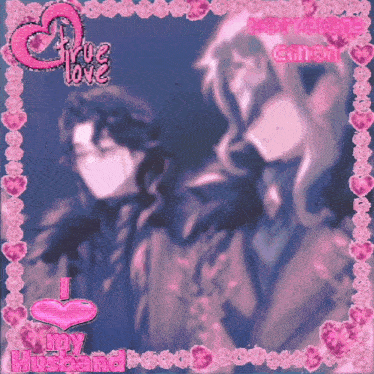 a picture of a man and a woman with the words i love my husband on it
