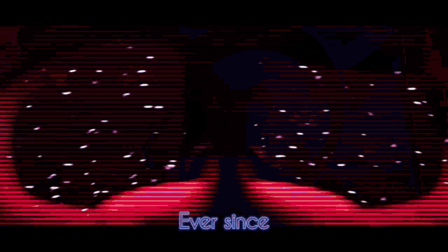 a cartoon character with red eyes is standing next to a silhouette of a person with red eyes