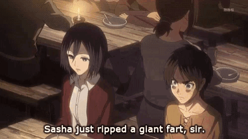 sasha just ripped a giant fart sir written on a screen