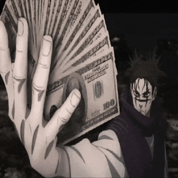 a person holding up a fan of 100 dollar bills