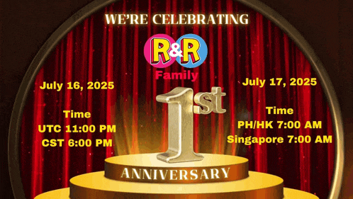 r & r family is celebrating their 1st anniversary in july