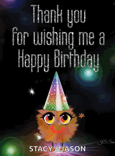a thank you for wishing me a happy birthday greeting card