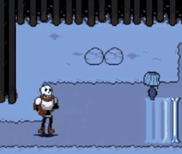 a cartoon drawing of a skeleton standing next to a few bones
