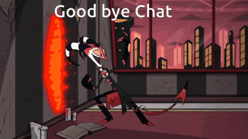 a cartoon says good bye chat on the top