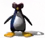 a penguin wearing sunglasses and a bow tie .