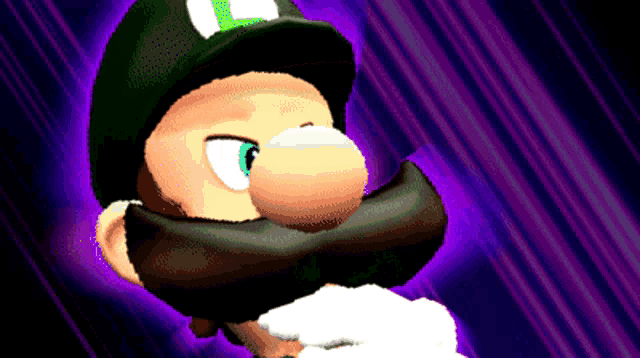 a cartoon character with a mustache and a hat with the letter u on it