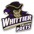 the logo for whittier college poets is a pirate with a purple hat and a pencil .