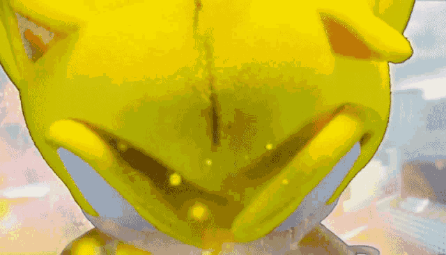 a close up of a cartoon character 's face