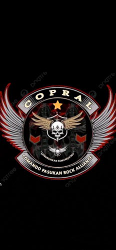 a comando pasukan rock alliance logo with a skull on it