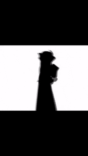 a silhouette of a girl holding a knife