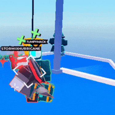 a screenshot of a video game with stormixhurricane and bumpymack