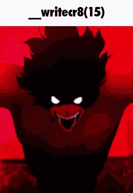 a devil with wings and a cross on its chest is standing in a dark room .