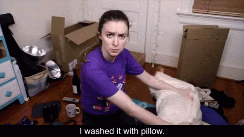 I Washed It With Pillow Malinda Kathleen Reese GIF - I Washed It With Pillow Pillow Malinda Kathleen Reese GIFs