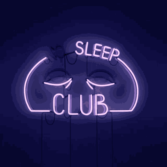 a neon sign that says " no sleep club " on it