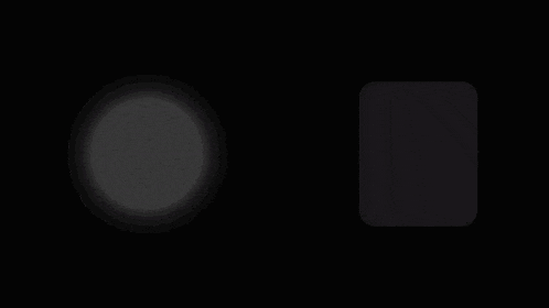 a circle and a square on a black background