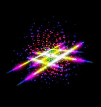 a black background with a rainbow of lights and sparkles