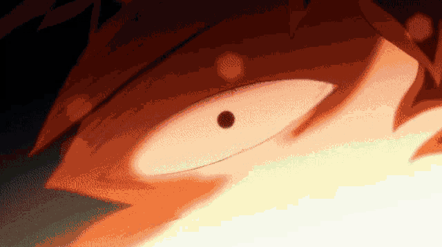 a close up of a person 's eye with a red spot in the middle