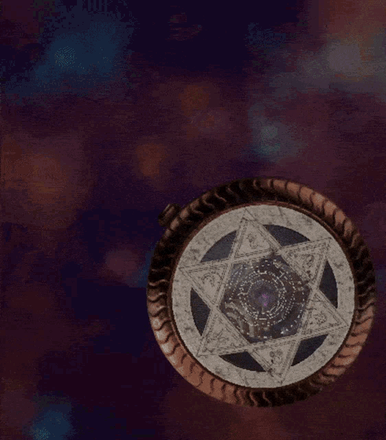 a computer generated image of a sphere with a purple circle in the middle