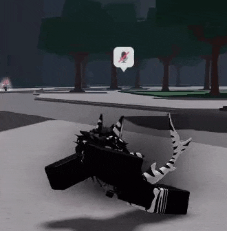 a black and white cartoon character is laying on the ground in a video game .