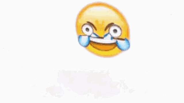 a close up of a smiley face with tears coming out of it