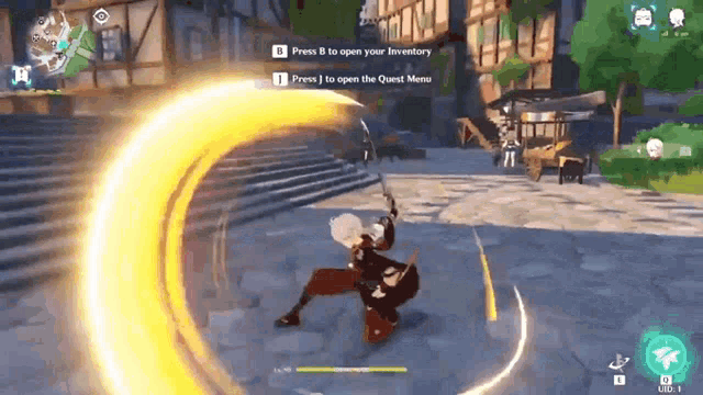 a screenshot of a video game shows a person holding a sword in their hand .