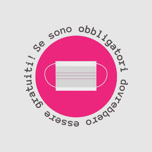a pink circle with a sanitary pad in it and the words " se sono obbligatori "