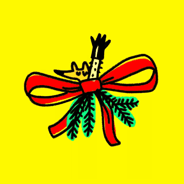 a cartoon drawing of a nutcracker with a bow