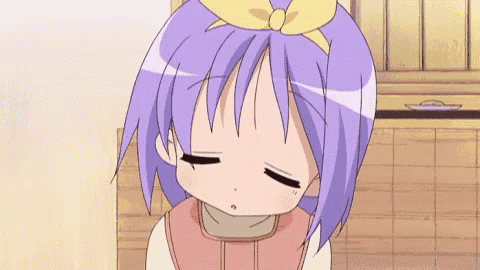 a little girl with purple hair and a yellow bow on her head