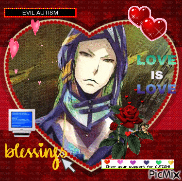 a picture of a man in a heart with the words love is love