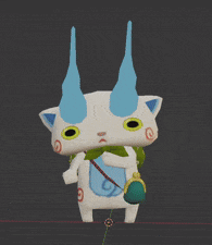 a 3d model of a cartoon character with horns