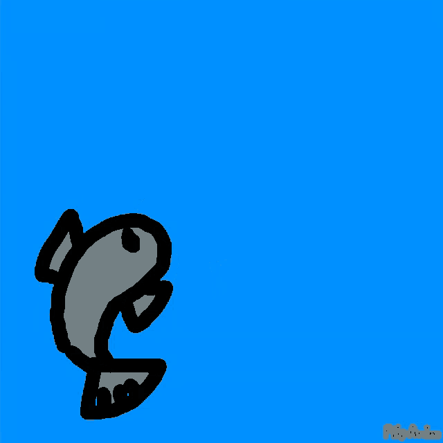 a blue background with a drawing of a bird and the words flipanim