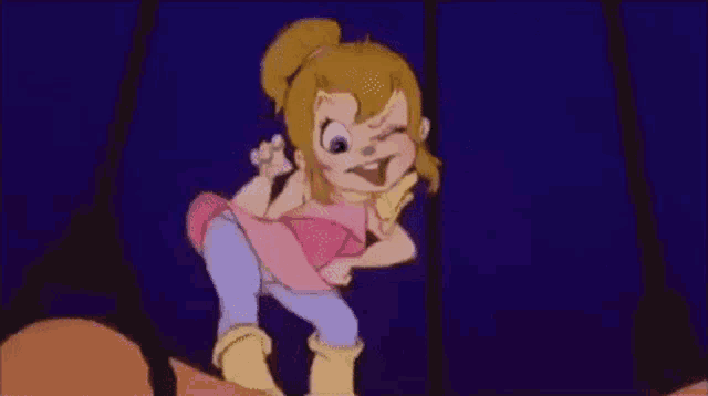 a cartoon girl is dancing in a circus .