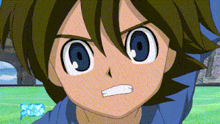 a close up of a cartoon character 's face with blue eyes