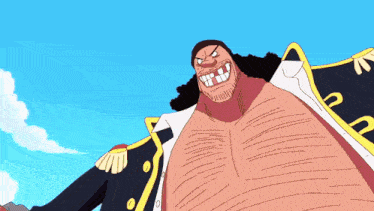 a cartoon character is surrounded by trees and mountains with a smoke coming out of his mouth