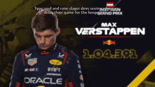 a man in a racing suit with the name max verstappen on it