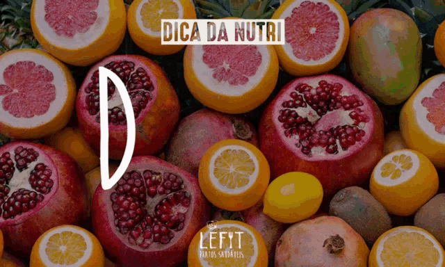 a bunch of fruits with the letter d on it