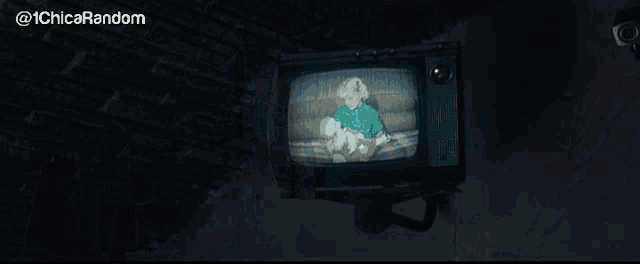a woman sits on a bench in a dark room with the hashtag @ 1chicarandom