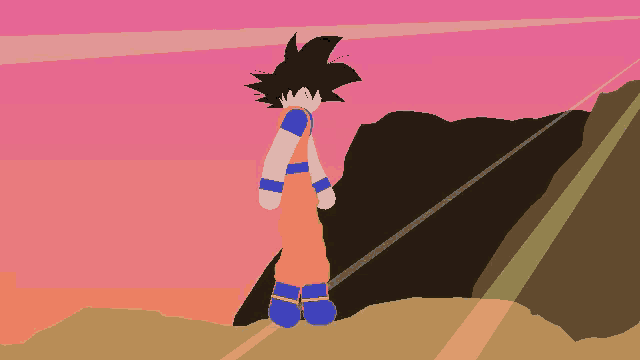 a cartoon drawing of a person with a pink background