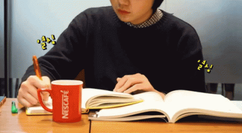열심 공부 집중 GIF - Study Korean Books GIFs