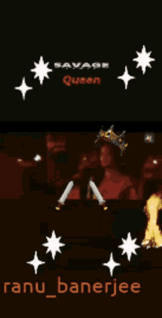 a poster for savage queen with a woman wearing a crown on her head
