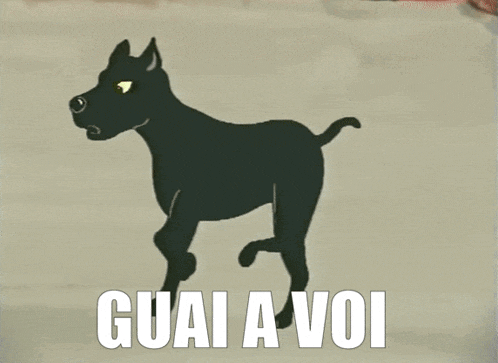 a drawing of a dog with the words una parola written below it
