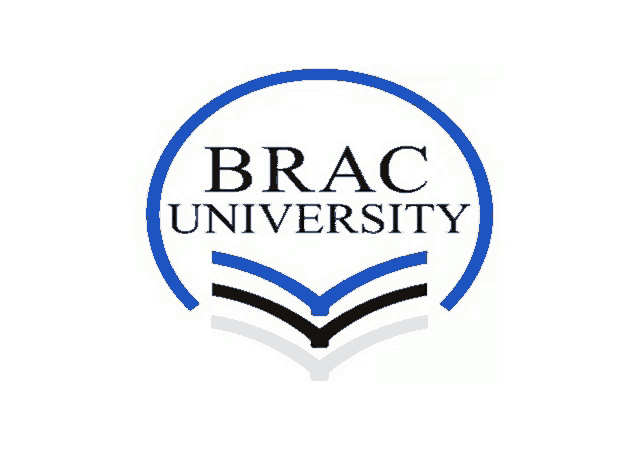 a brac university logo with a blue circle